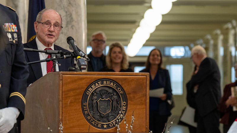 U.S. Sen. Jim Risch speaks at a lying in state service for former Idaho Gov. Dirk Kempthorne...