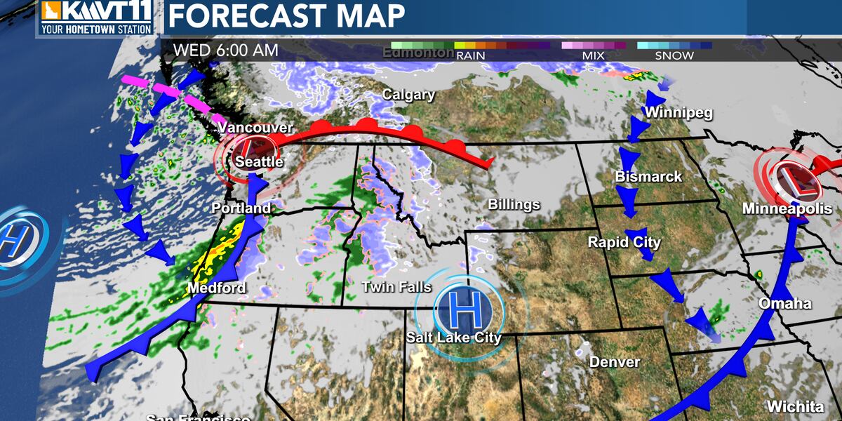 Wind Pick Precipitation enters as the wind pick up, and cooler air filters in