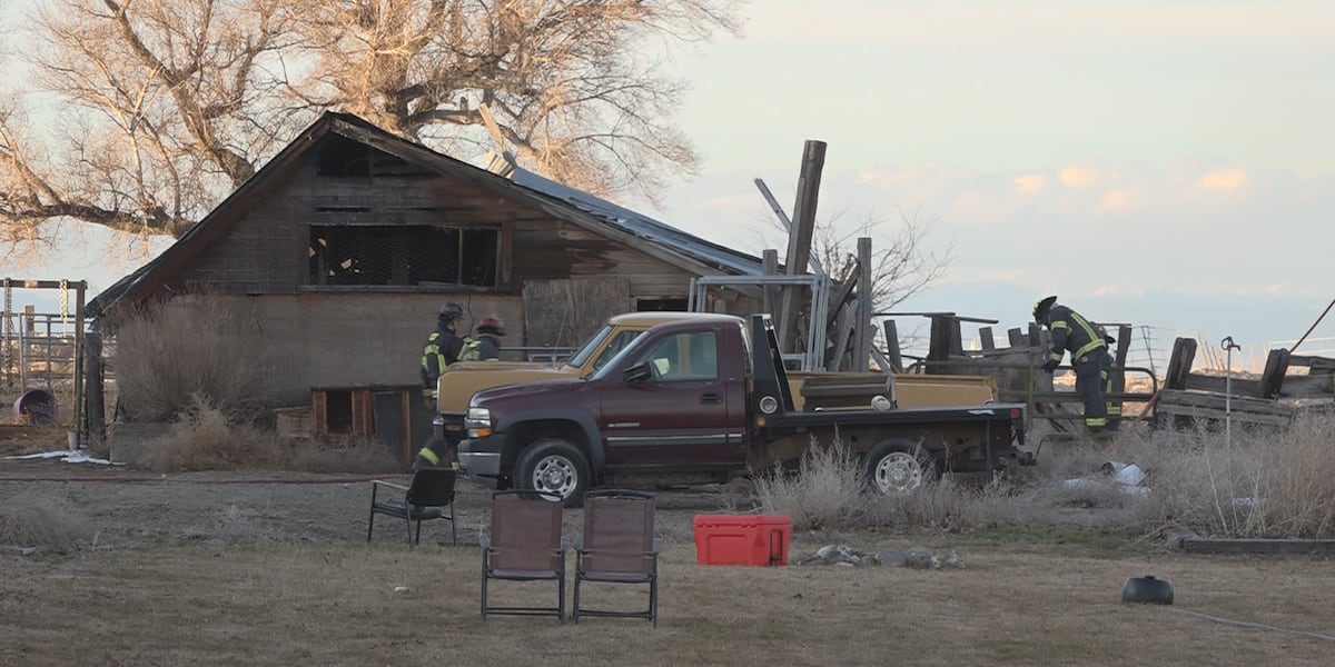 Firefighters respond to a barn fire