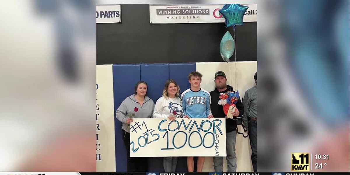 Dietrich standout Connor Perkins reaches 1,000-point milestone