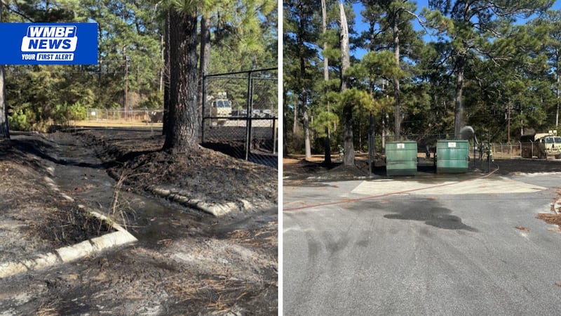 Fire crews say they prevented potential fire damage to military equipment in Florence County.